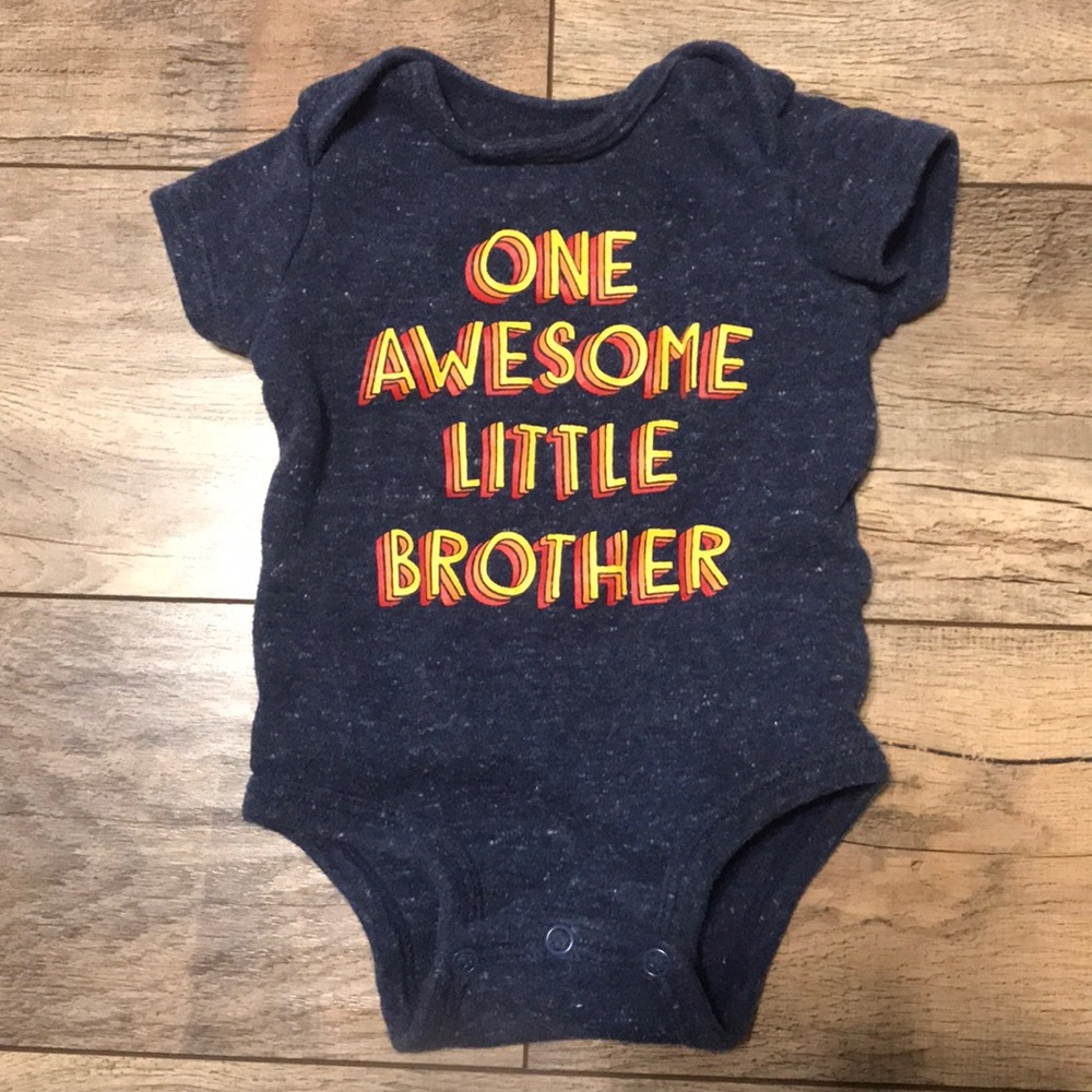 Carter’s awesome little brother body suit